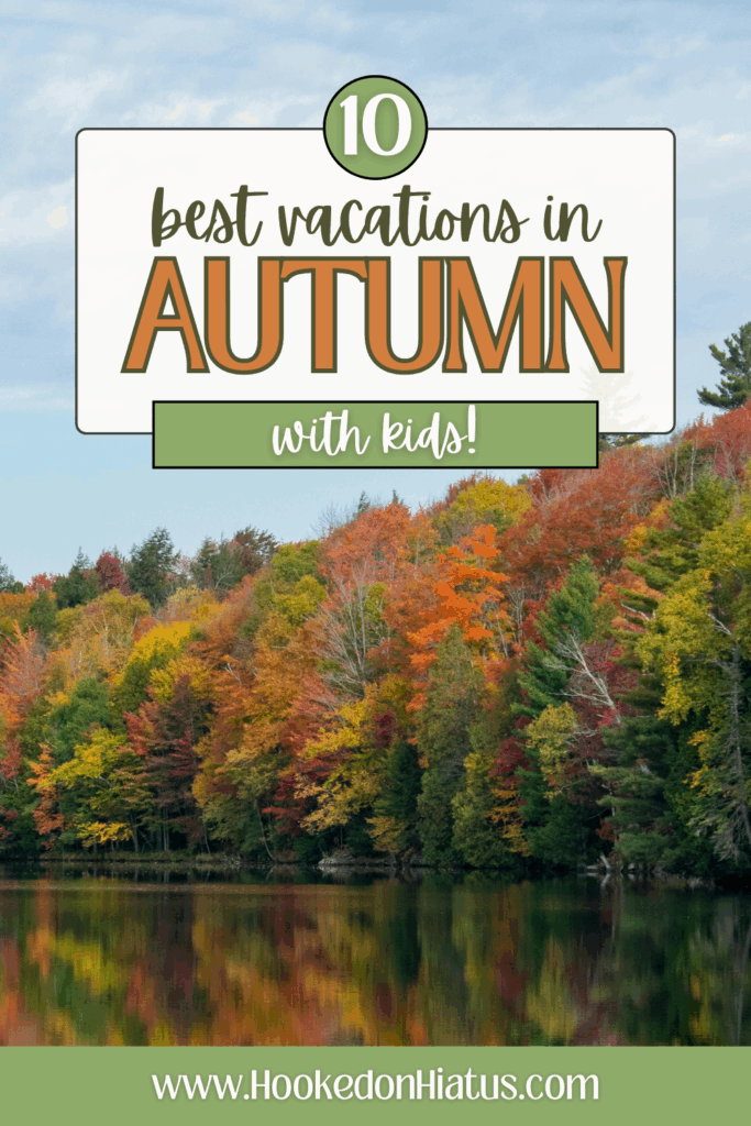 autumn foliage over lake