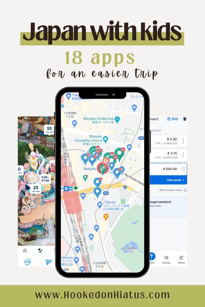 Japan travel apps. Apps for Japan vacation with kids.