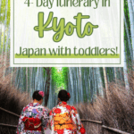geishas walking through bamboo forest in Kyoto Japan