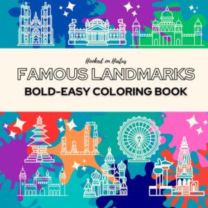 Famous Landmarks Bold-Easy Coloring Book